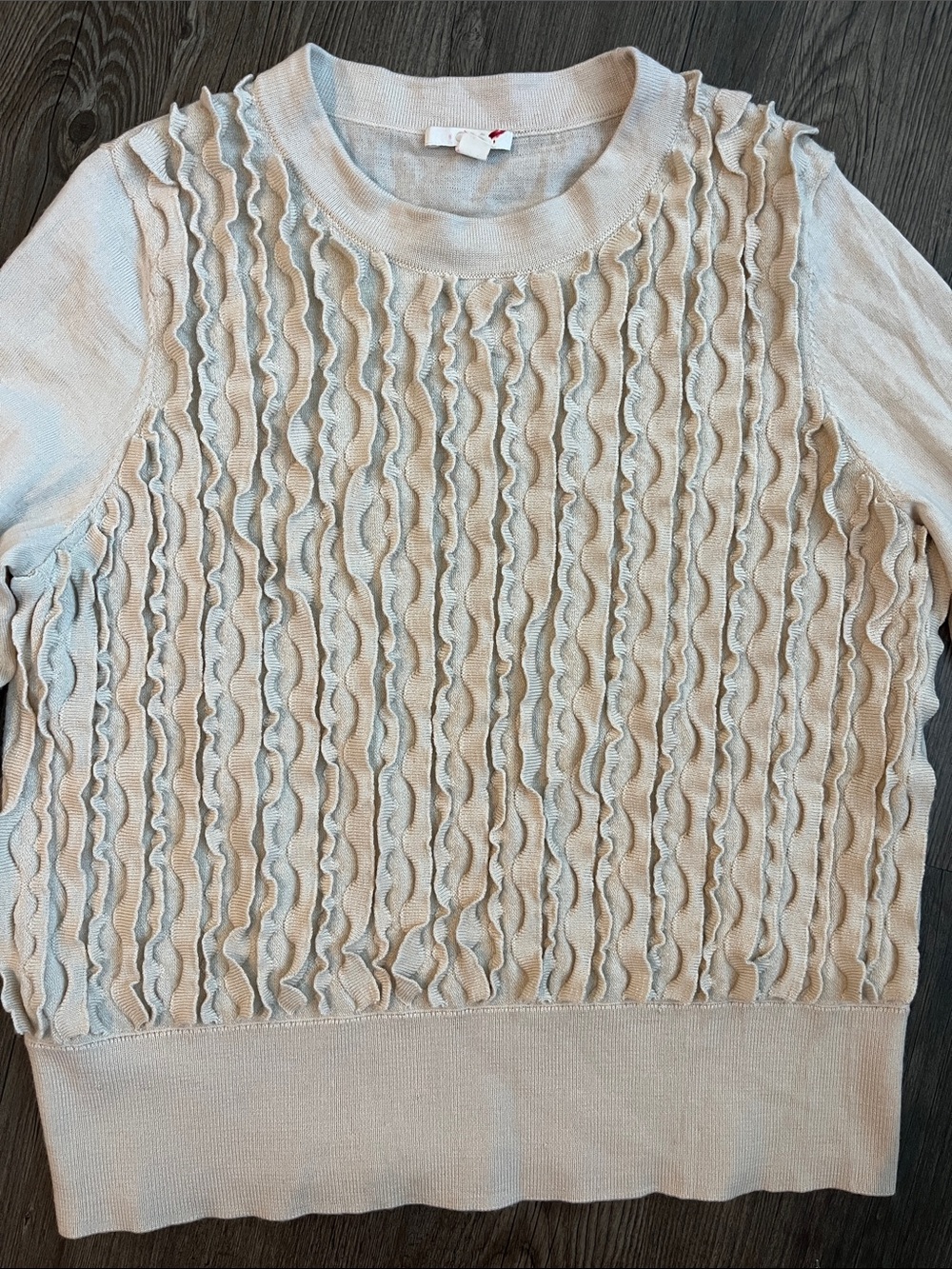 COS Cream Cable Knit Crew Neck Sweater